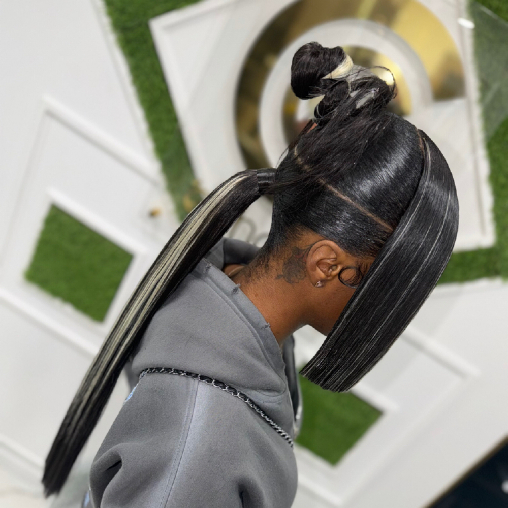 Ponytail W/bun And Bang at Hands Of Beauty By Kevionna in Racine, WI