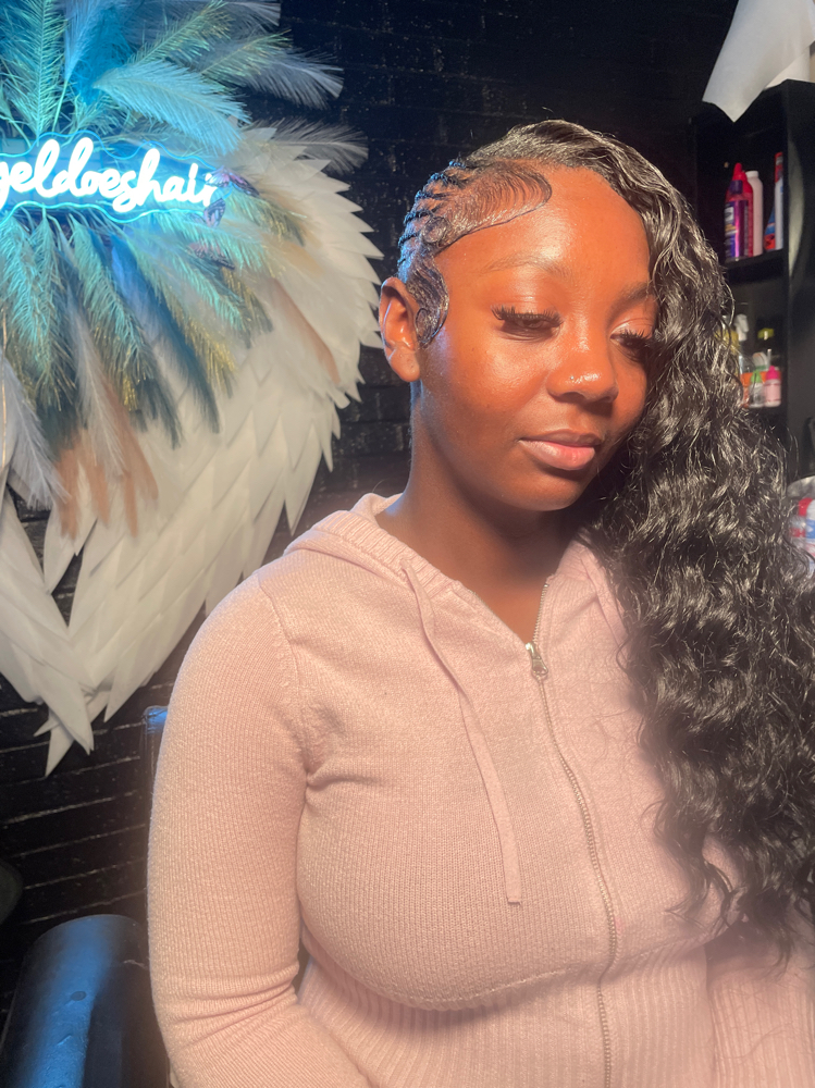 Half Braids Half QW + styling at Angeldoeshair in Nashville, TN