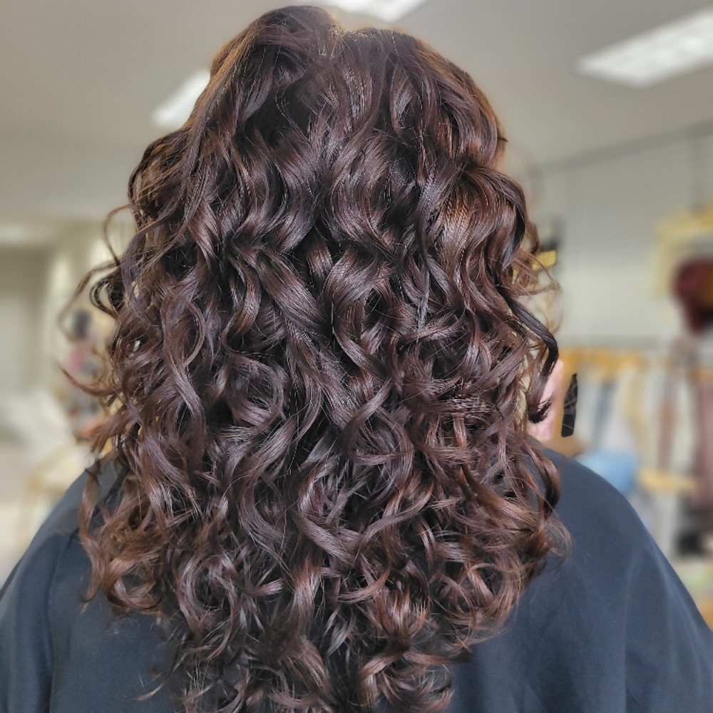 Womens New Client Curly Haircut at HAIR BY ANGELEAH in Silverdale, WA