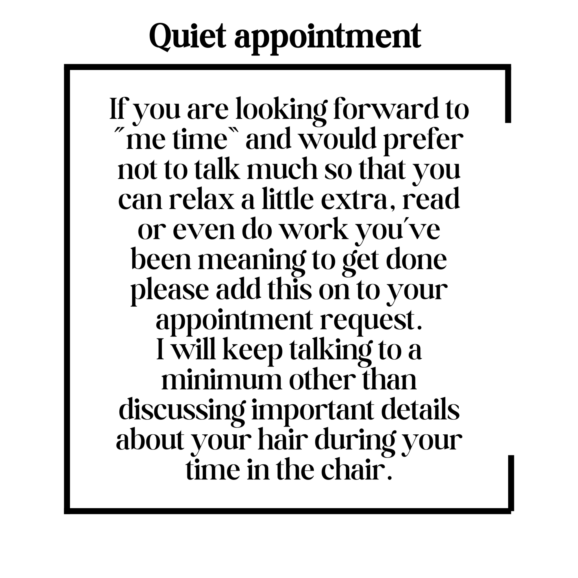 Quiet Appointment at Teresa Uptown Hair in Beavercreek, OH