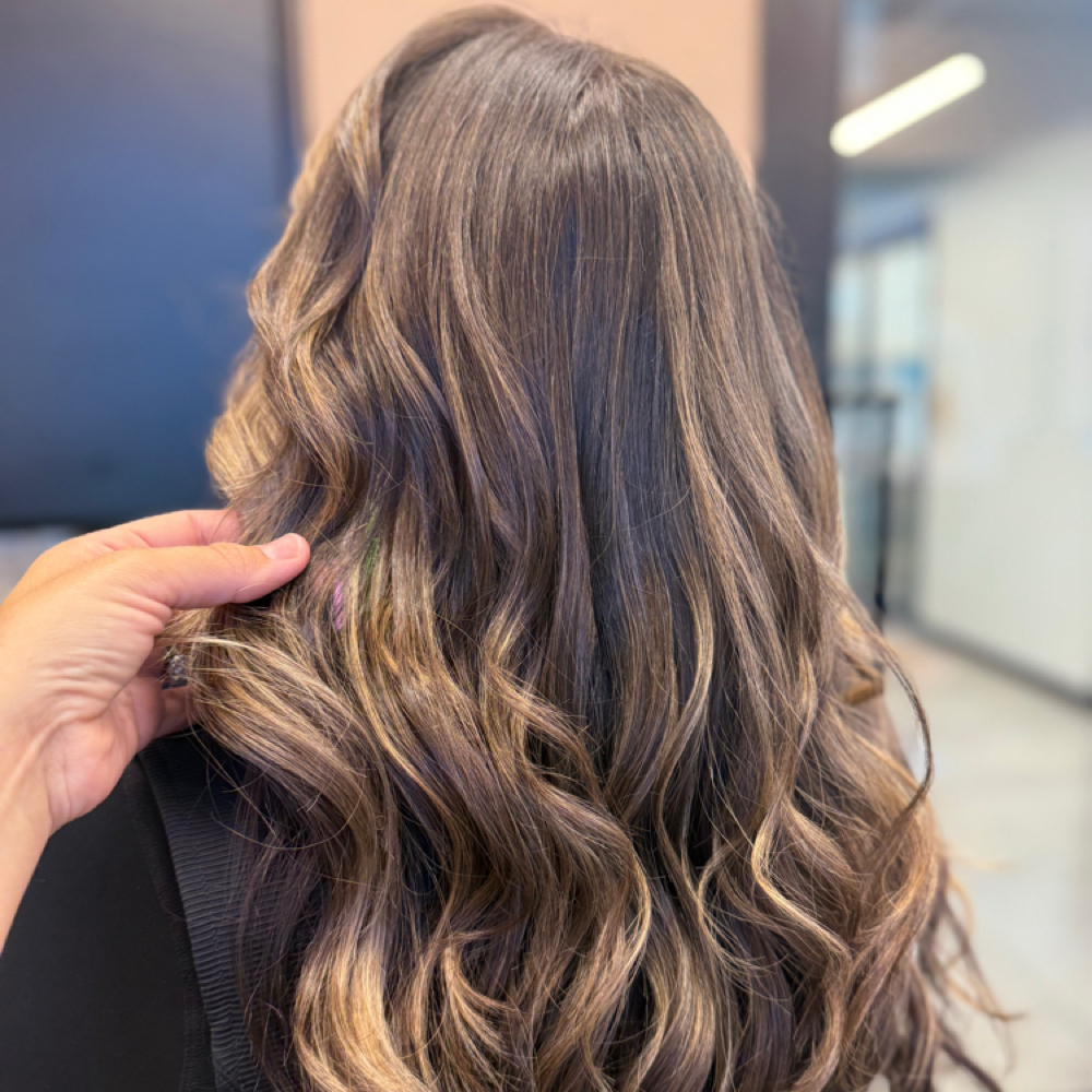 GREY COVERGE + BLOWDRY at Bella Balayage Hair Studio in Palm Beach Gardens, FL