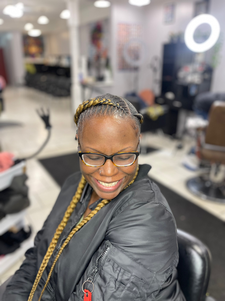 2 Feed in corn rows at Tea's Hair Styling Box in Brooklyn, NY