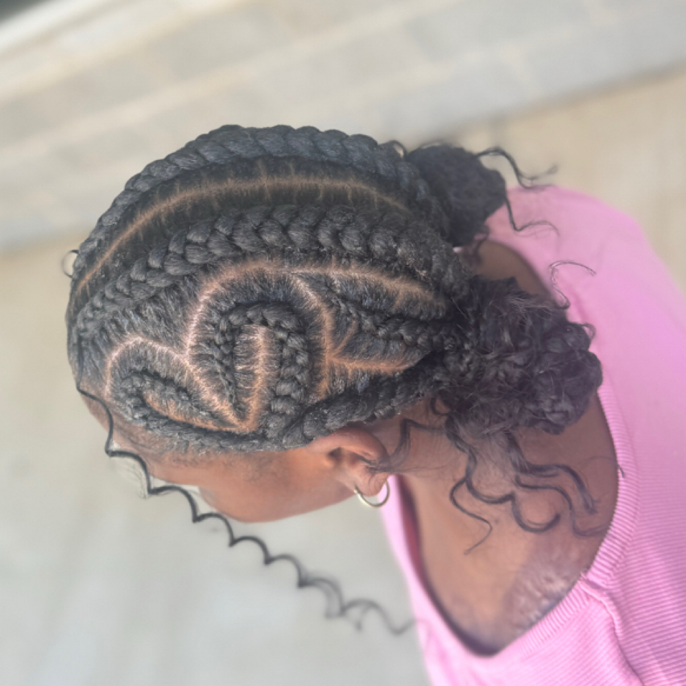 Girls Stitch Braids W/Ninja Buns at B Diva Braids and Locs in Statesville, NC