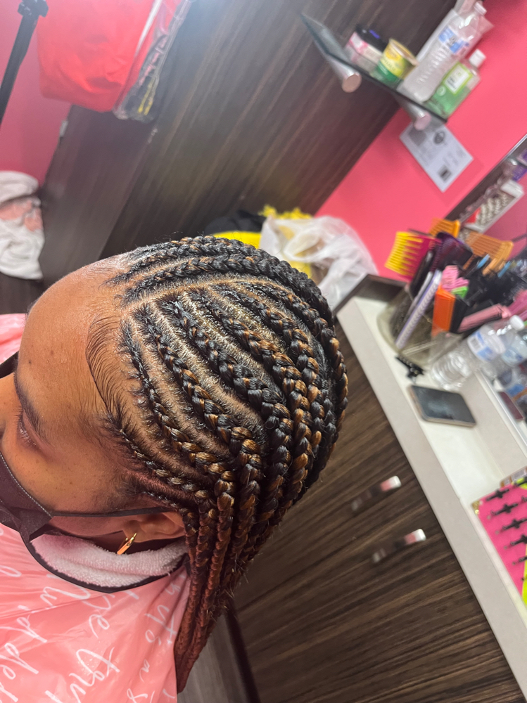 Medium Knotless Fulani Braids