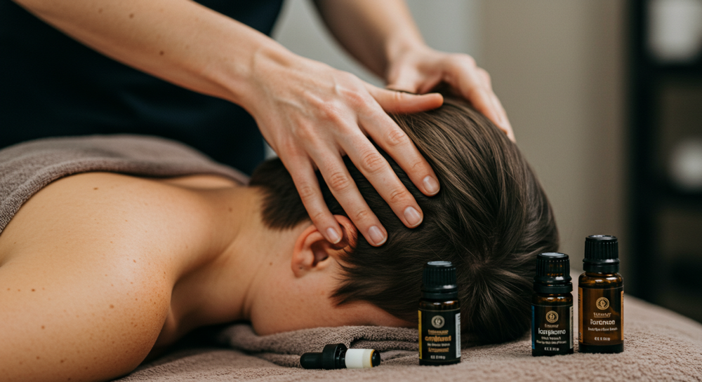Scalp Massage With Essential Oils