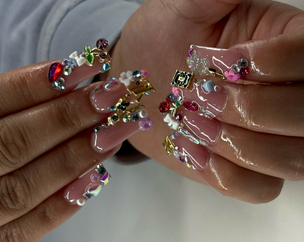 Bling & Charm Full Set at Snobbynailsky in Louisville, KY