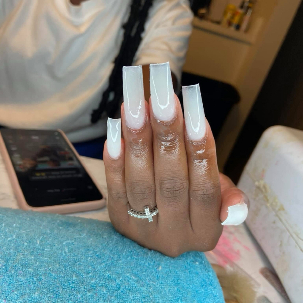 Milky white Set at BoujieeBoss Nails in Memphis, TN