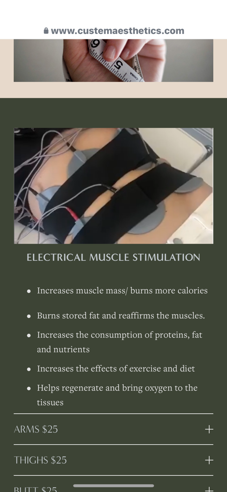 MUSCLE STIMULATOR SESSIONS