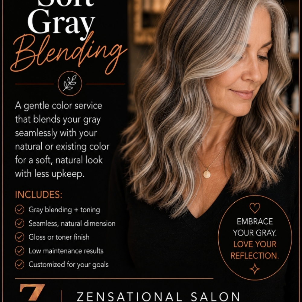 Soft Gray Blending at Zensational Salon in The Dalles, OR
