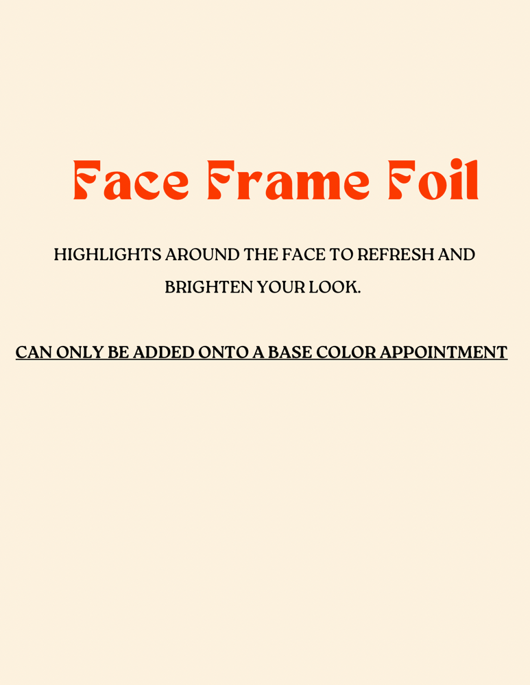 FACE FRAME FOIL Add On