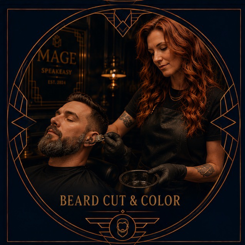 Grey Color Blending Beard at Mage Salon in West Des Moines, IA