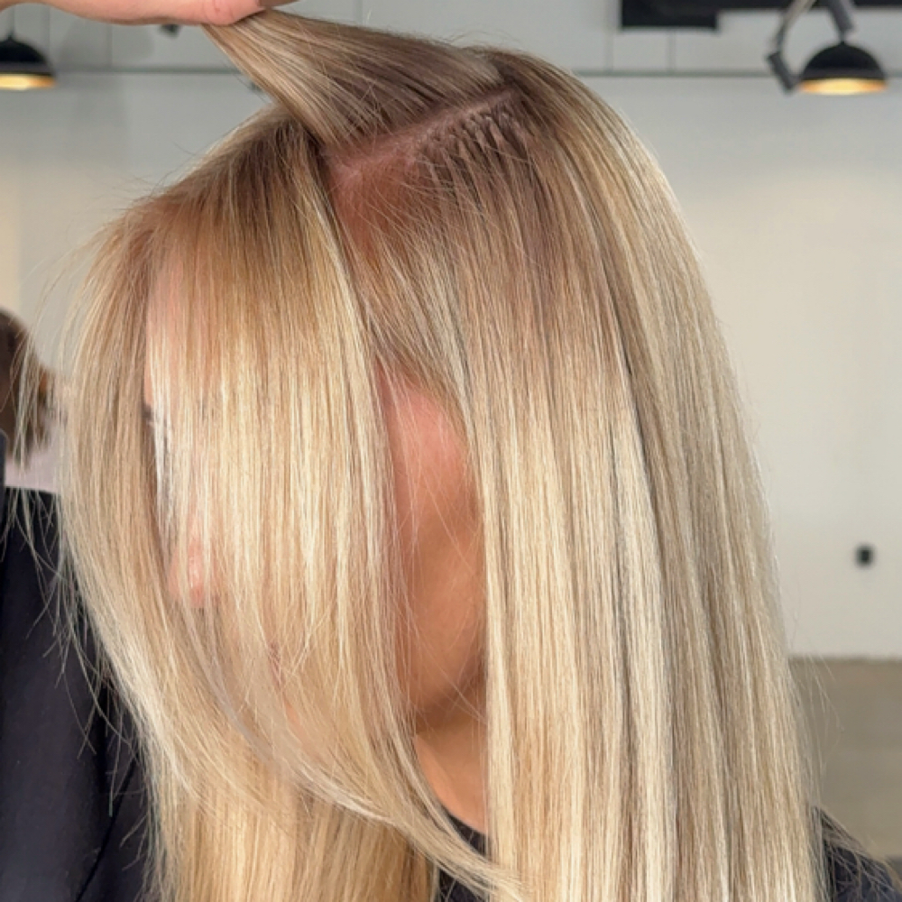 Custom Side Piece K-Tip Extensions at ChelseaHedrickXHair in Newport Beach, CA