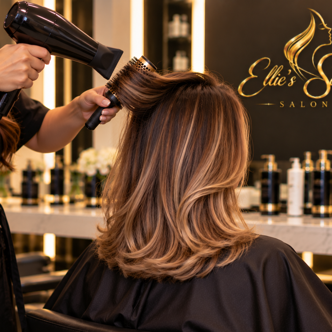 Medium Hair Blowdry at Ellie’s secret salon in Irvine, CA