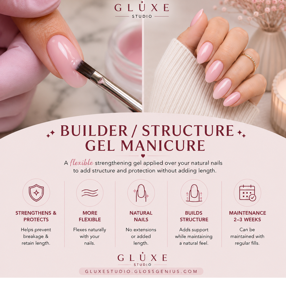 Builder/Structured Gel Manicure at G-Luxe Studio LLC in Menomonee Falls, WI
