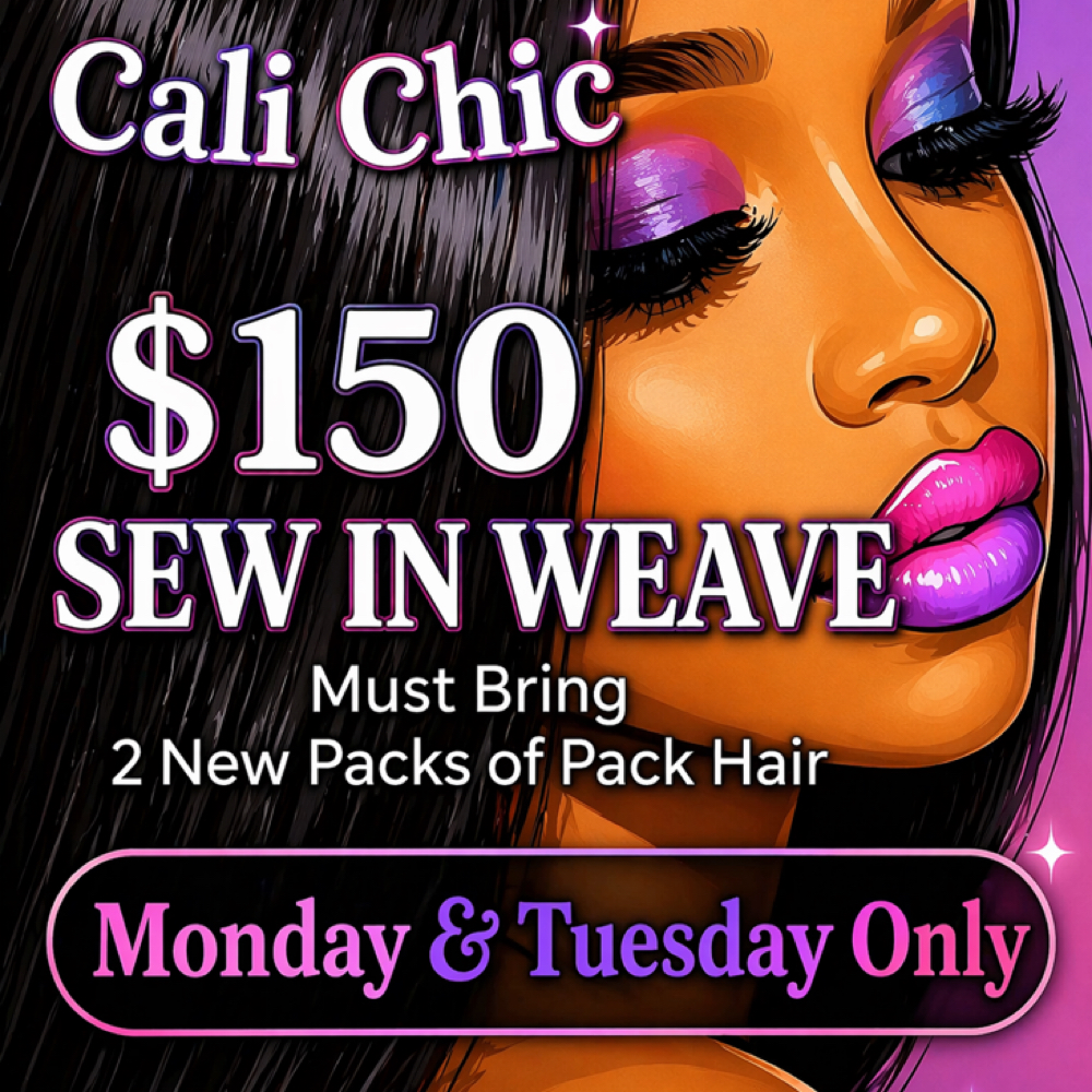 $150 Sew In Mon & Tue Only at Cali Chic Collection in College Station, TX