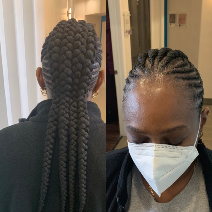 CORNROWS MOHAWK 4 JUMBO at Favourite Hair Braiding in Cantonsville, MD