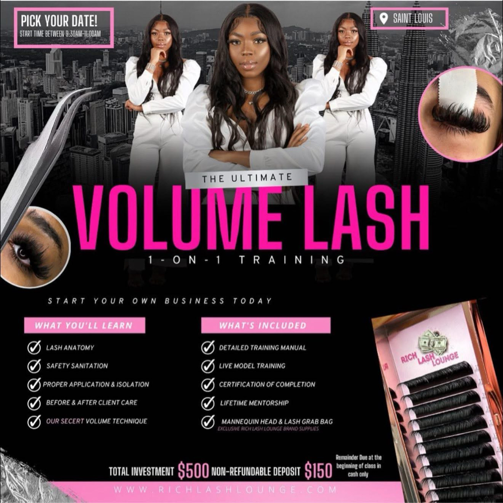 1-on-1 Full Lash Extensions Course at The Rich Lounge in Florissant, MO