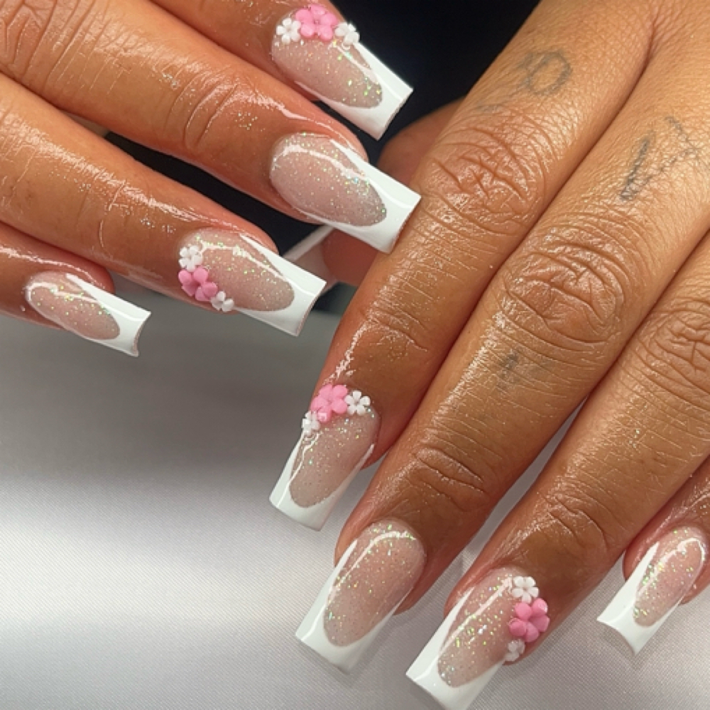 French Tip Acrylic Nails (only) at Nails.by_ayleen in Joliet, IL