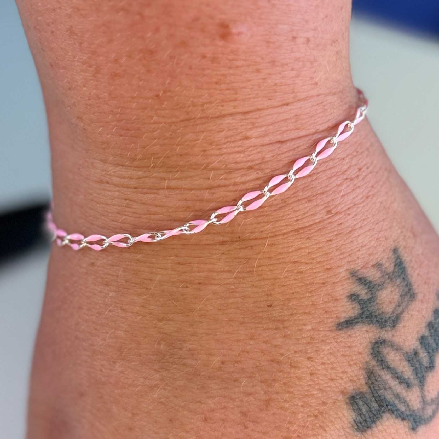 Colored Enamel Chain Bracelet at Permanently Linked by Mindy in Dothan, AL