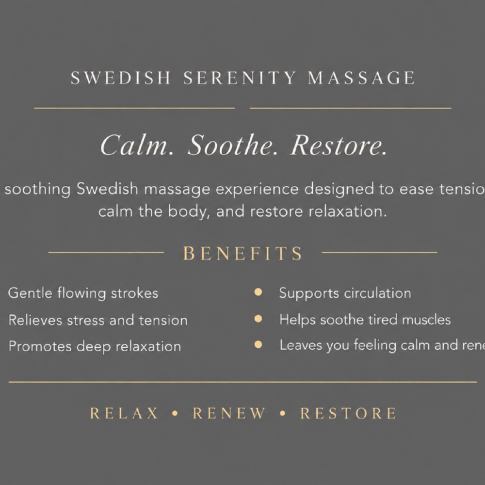Swedish Serenity Massage at Glendale Thai Massage & Head Spa in Glendale, AZ