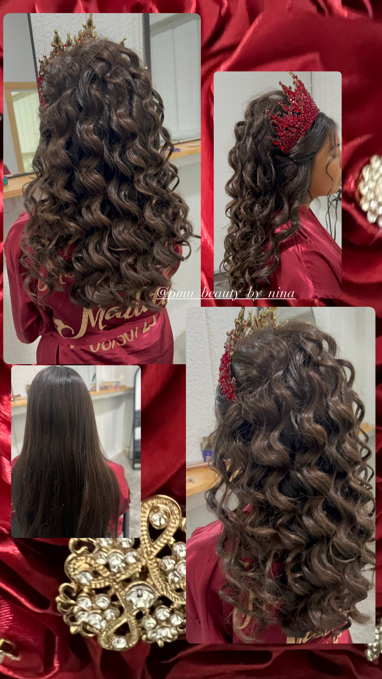 quince/ Sweet 16 Formal updo at Pmu Beauty by Nina in Lubbock, TX