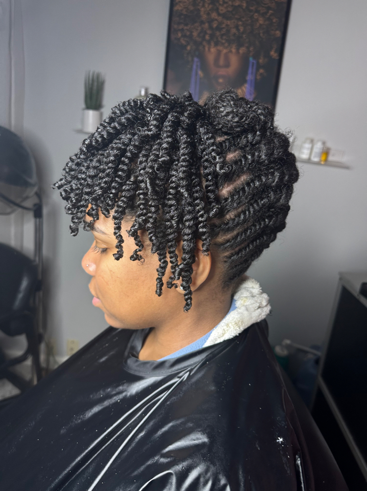 Flat Twists Style/Short Hair