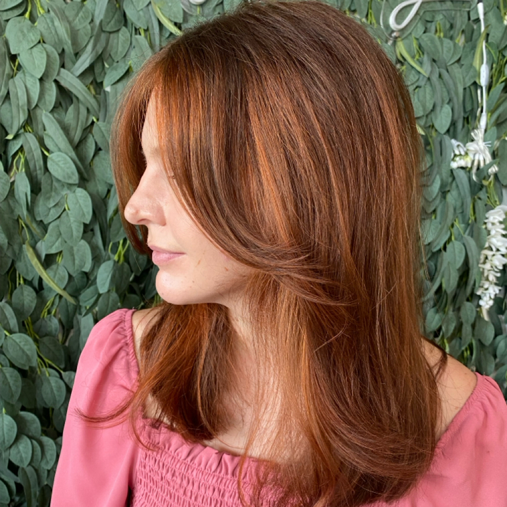 long/medium scissor cut at Leslie Ana hair in Fairview Park, OH