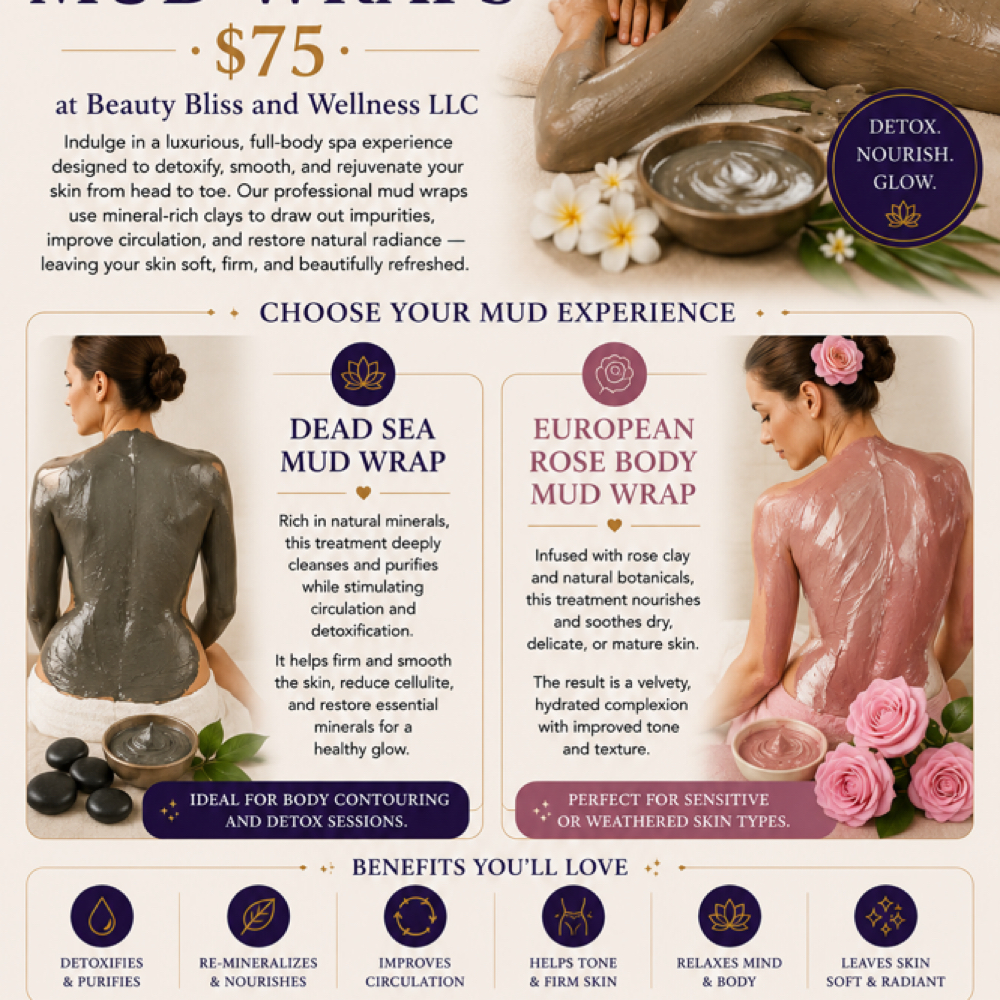 Full-body mud Wrap Add-On at Beauty, Bliss and Wellness LLC in Rainsville, AL