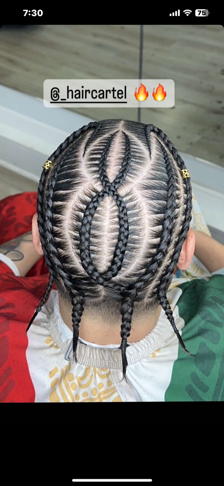 Men 4 Braids With Design