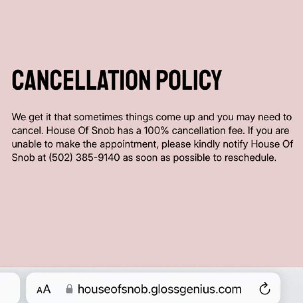 *LATE FEES/CANCELLATION* at House Of Snob in Lexington, KY