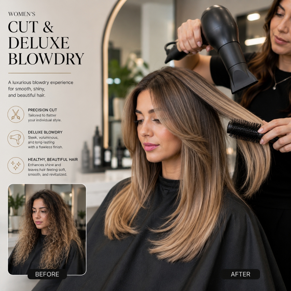 Women's Cut And Deluxe Blowdry at Suite Elixir Hair Studio in Timonium, MD