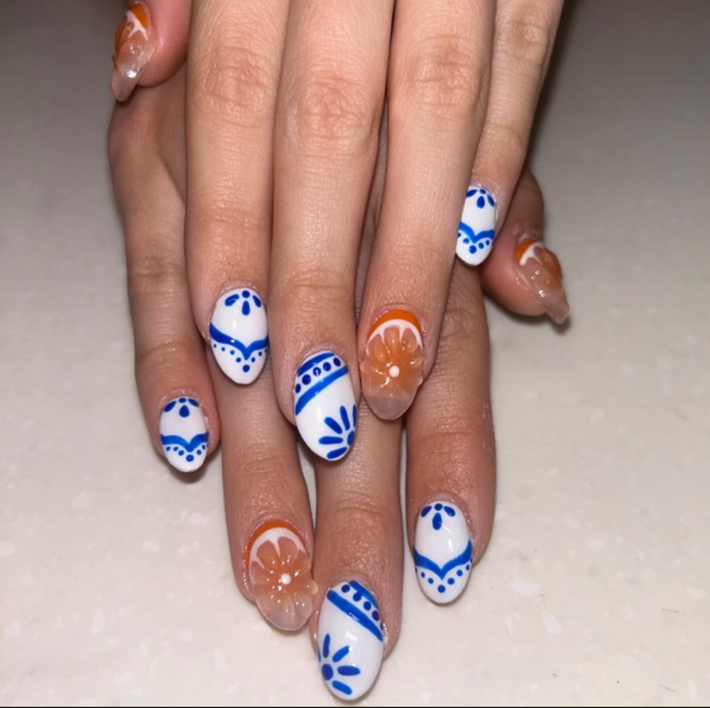 Acrylic Fill w/ Intricate Art