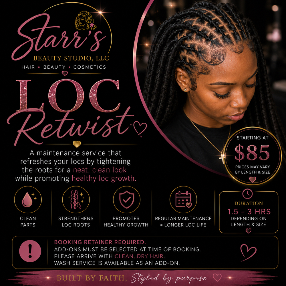 Loc Retwist Only at Starr's Beauty Studio in Town & Country, MO