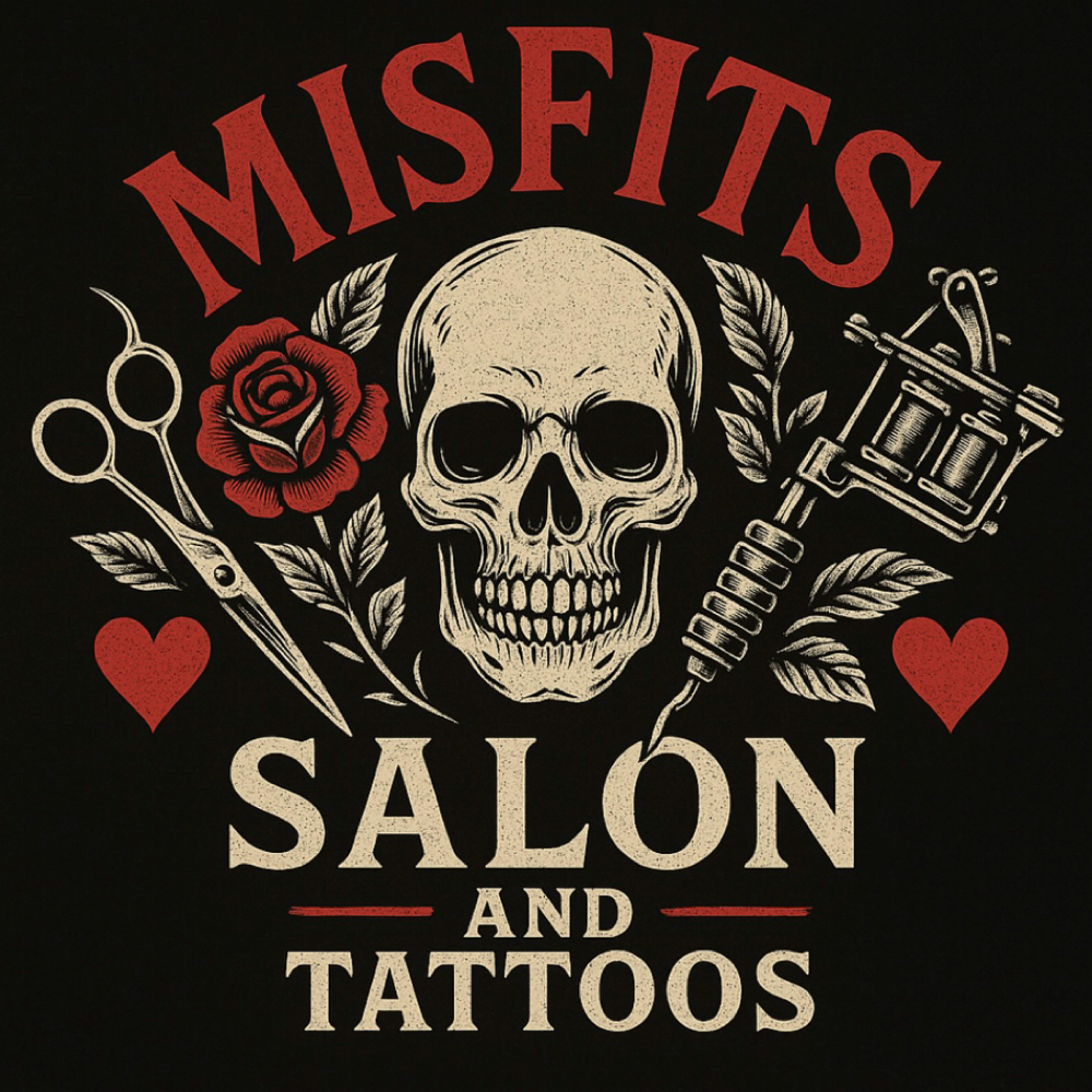 Tattoo Studio and Barber Shop Label Vector Template Stock Vector -  Illustration of parlor, icon: 165098165, image size:1000x1000