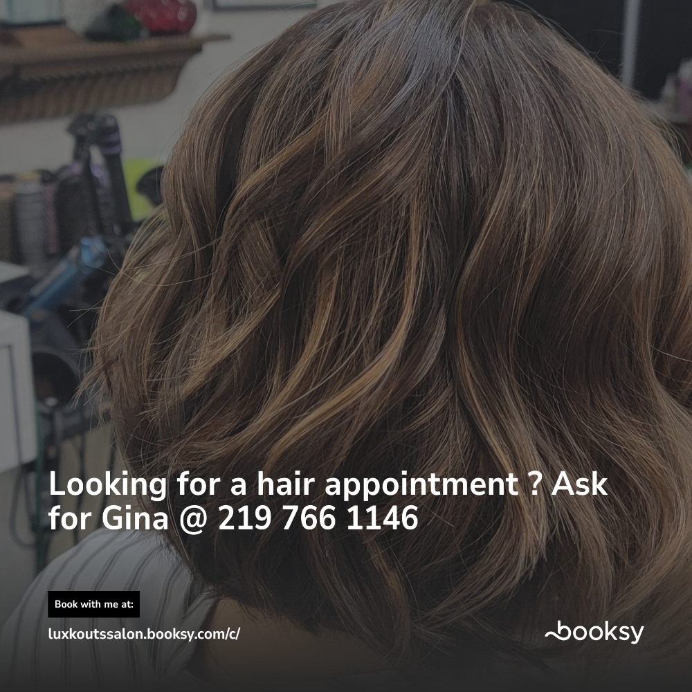 Gina Gut at Lux Kouts Salon in Kouts, IN