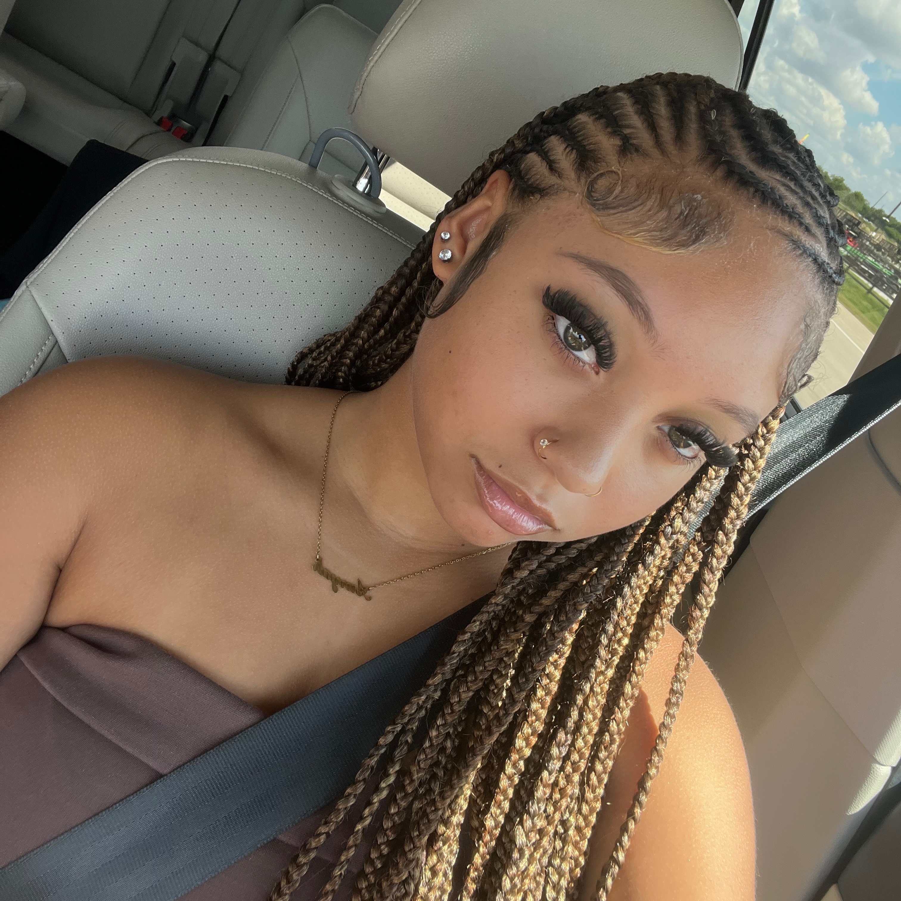 Amyah Polk at Glow Braid Lounge in Pearland, TX