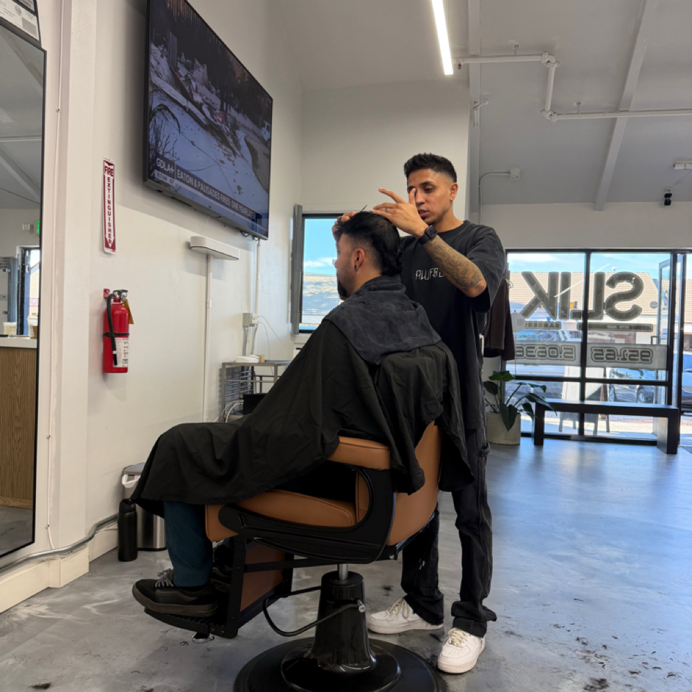 Jose Hernandez at Slik Barbers in Riverside, CA