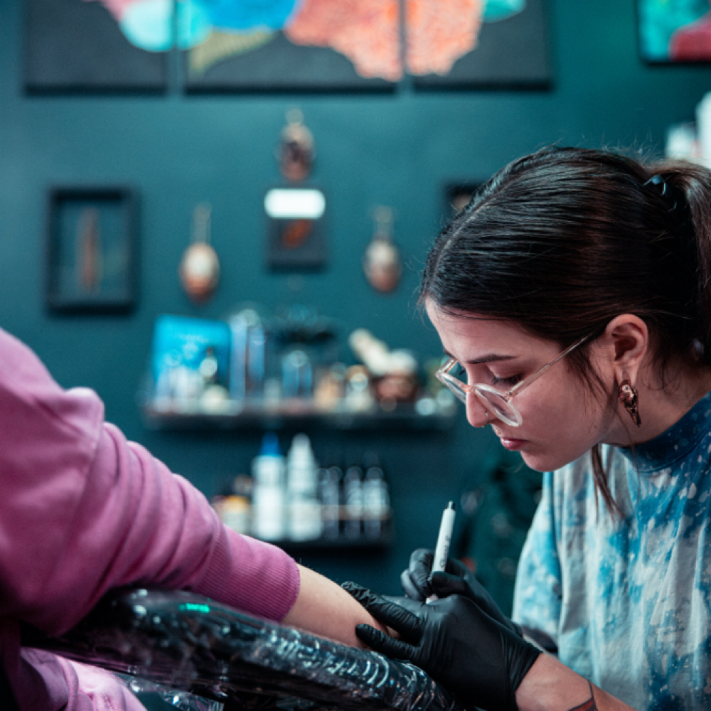 Sarah Nash at Calico Creek Tattoo Co. in Wichita, KS