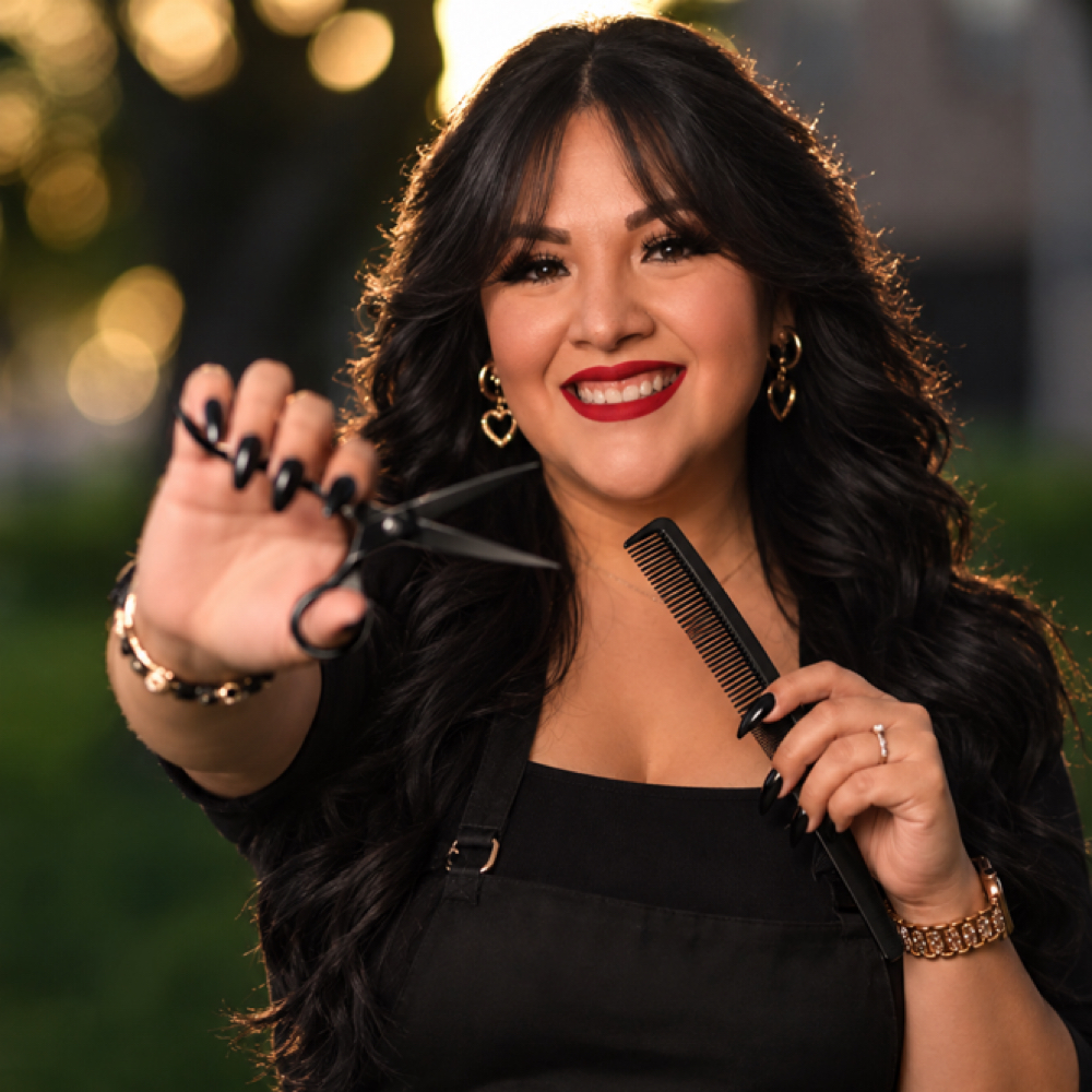 Jeannette Salazar at Scissors & Lattes in McAllen, TX