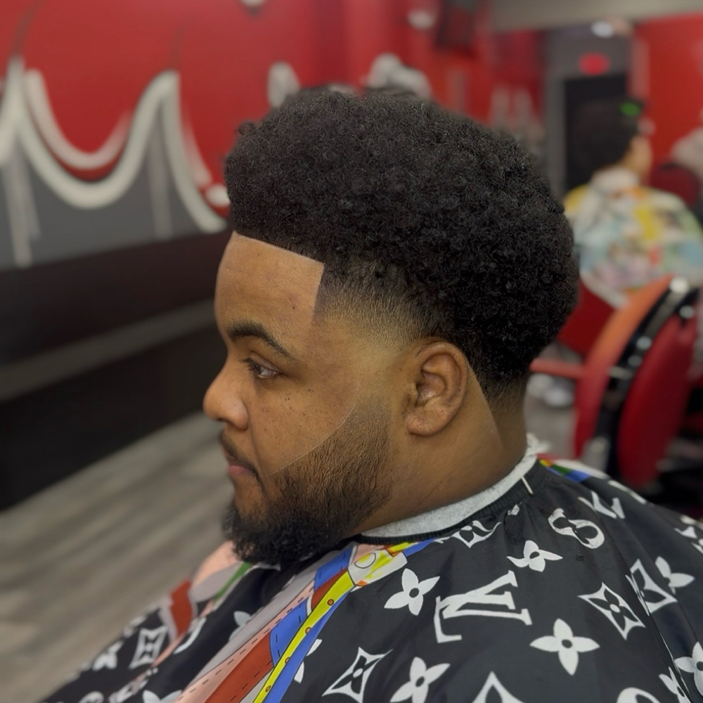 Freddy Gomez at Brave Hearts Barber Studio in Oak Point, TX