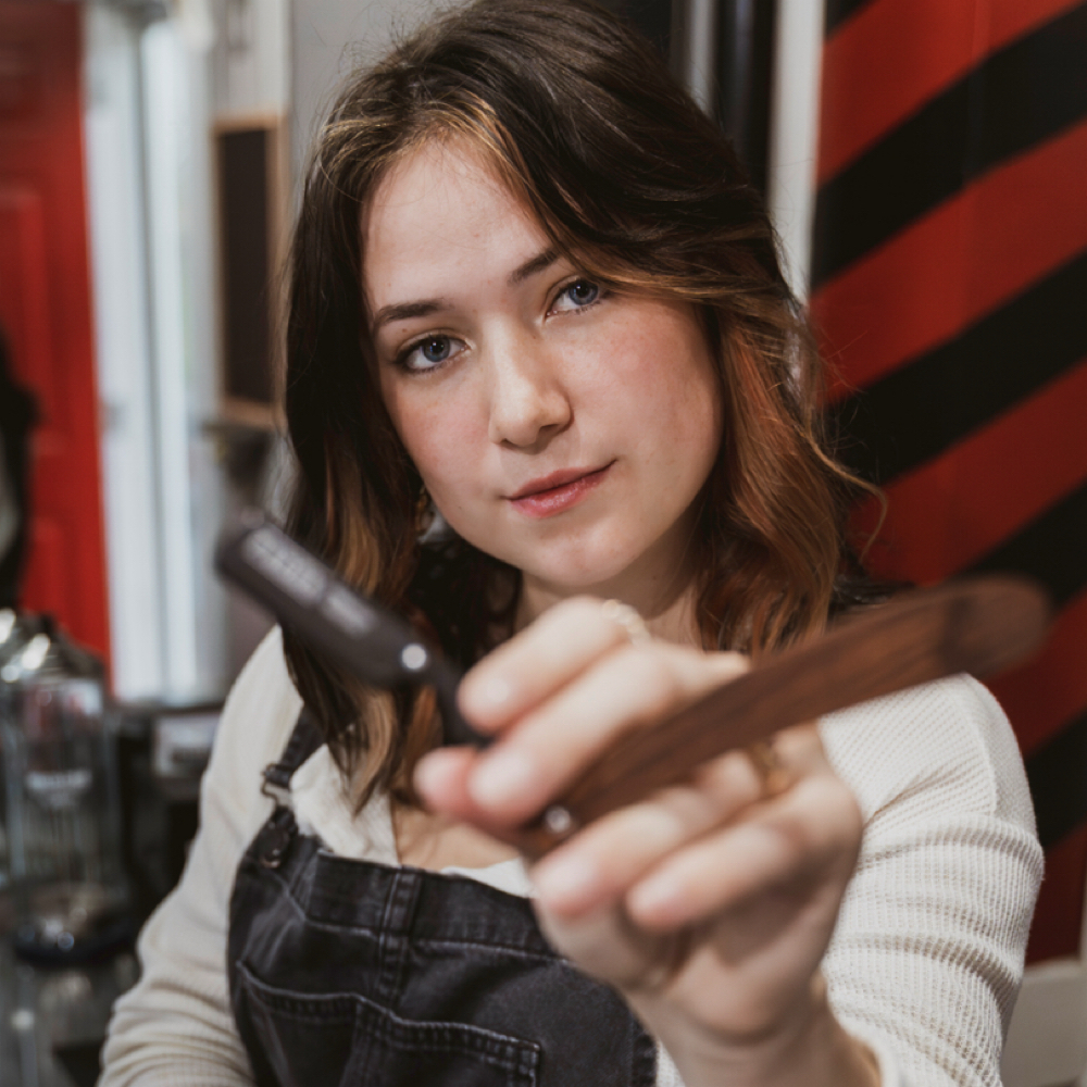 Kirsten Barrett at Broadway Barber LLC in Springfield, MO