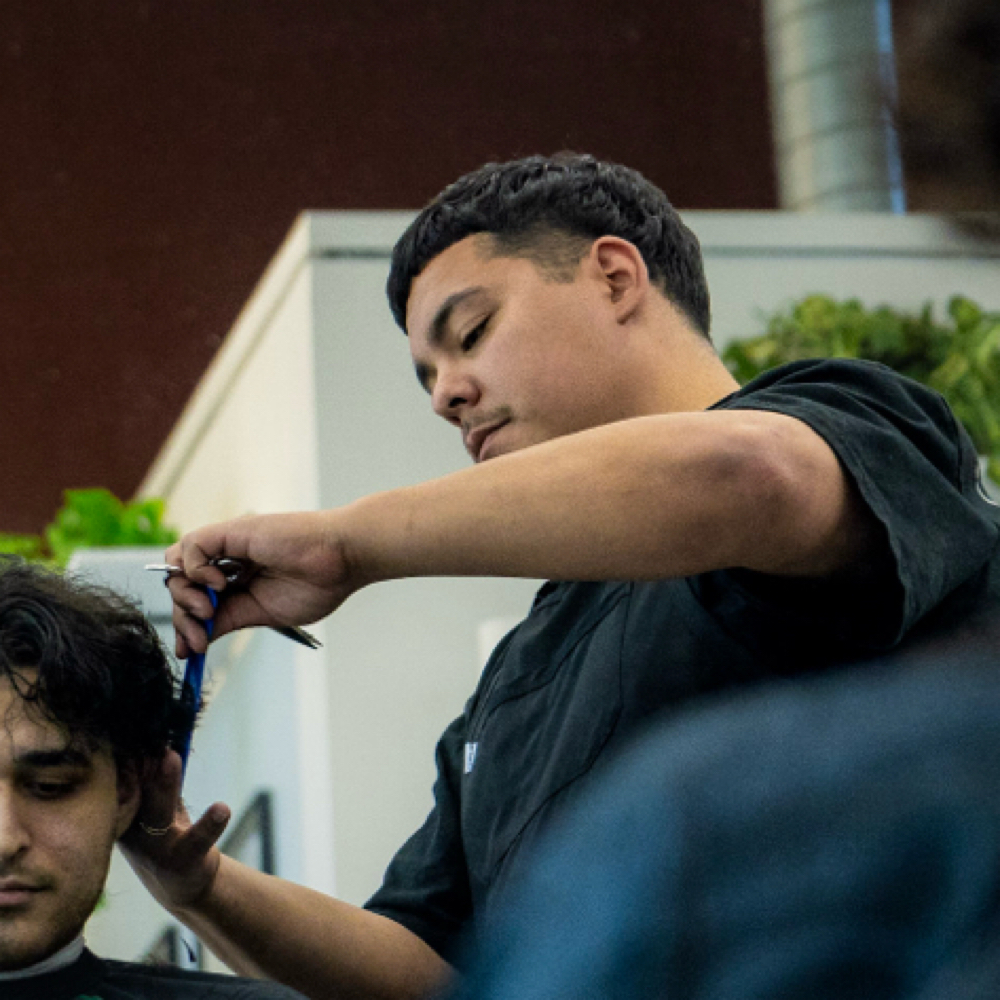 Alex Garibay at King Cuts Barbershop in Springfield, OR