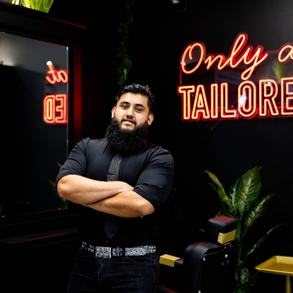 Steven Macias at Tailored Barber Co. in Roy, UT