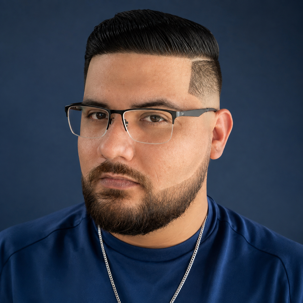 John Cardenas at Cardenas Barber Co. in Georgetown, TX