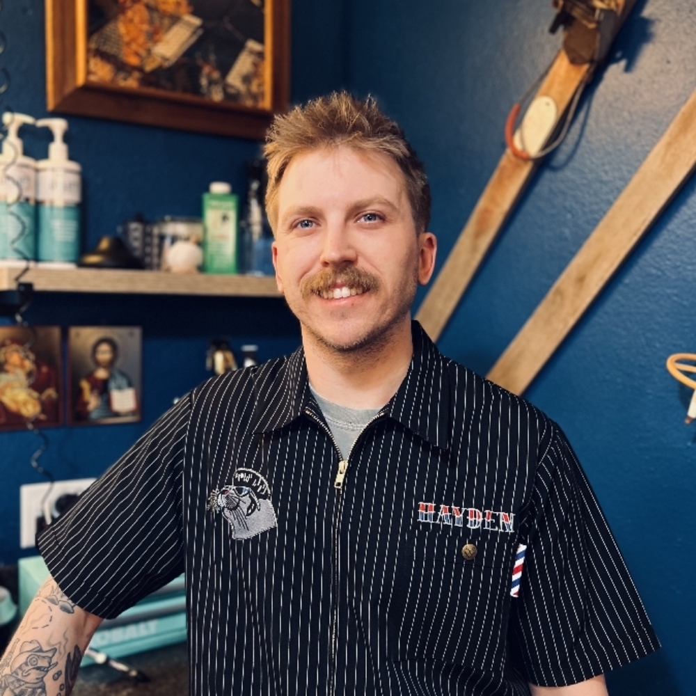 Hayden Wheelwright at Bearded Seal Barbershop in Palmer, AK