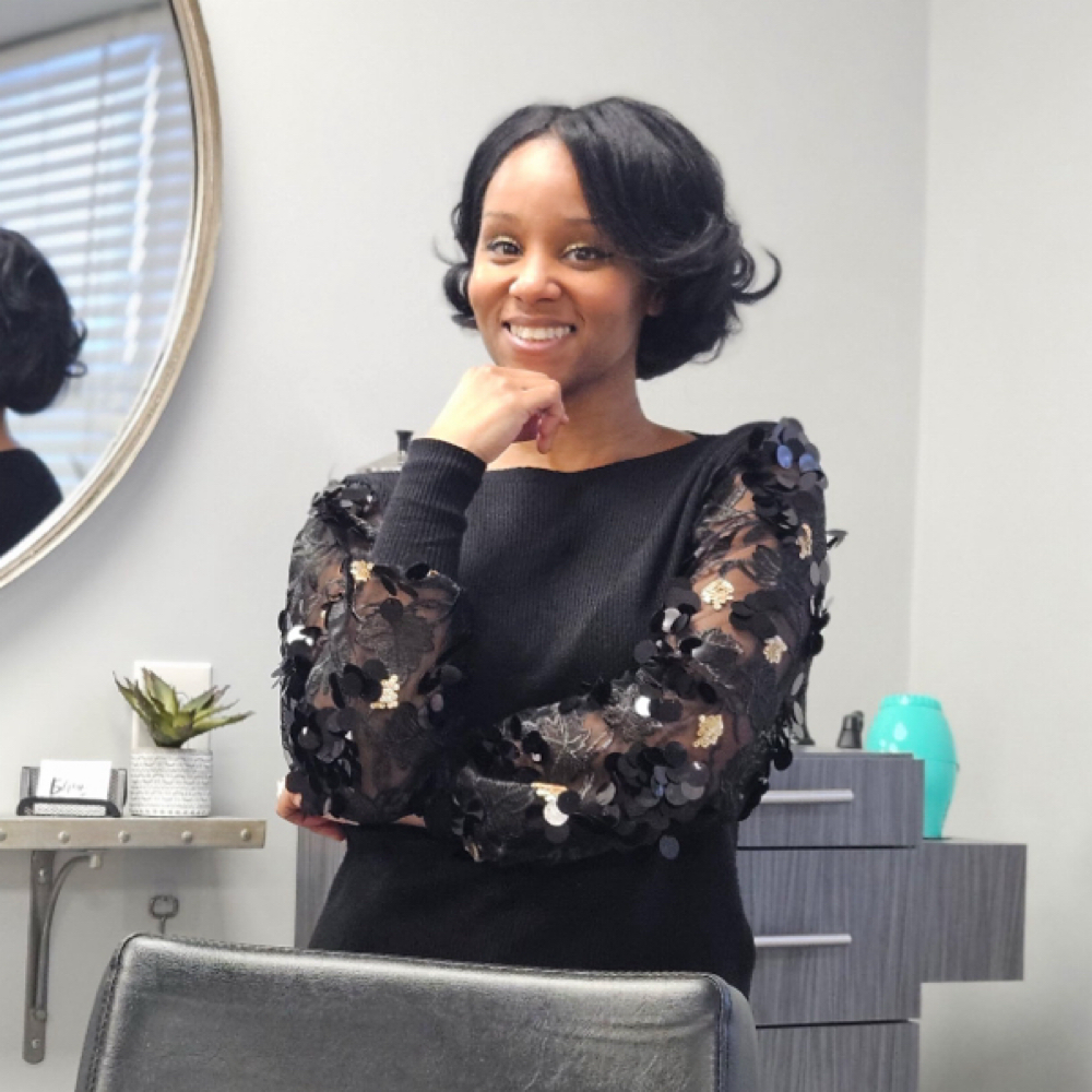 Latoya Clay at B’Glam Studio in West Roxbury, MA