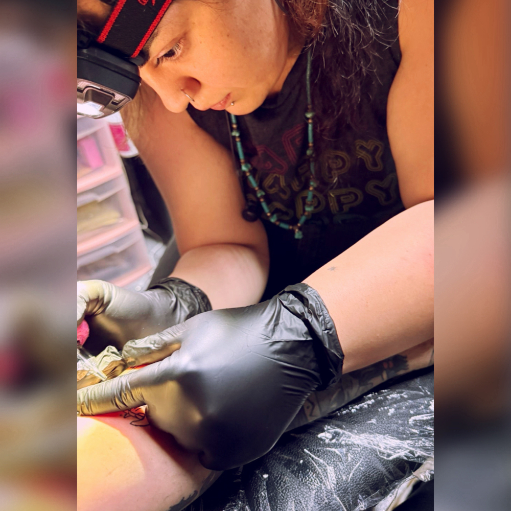 Mercedes La Croix at The crown ink studio in Corpus Christi, TX