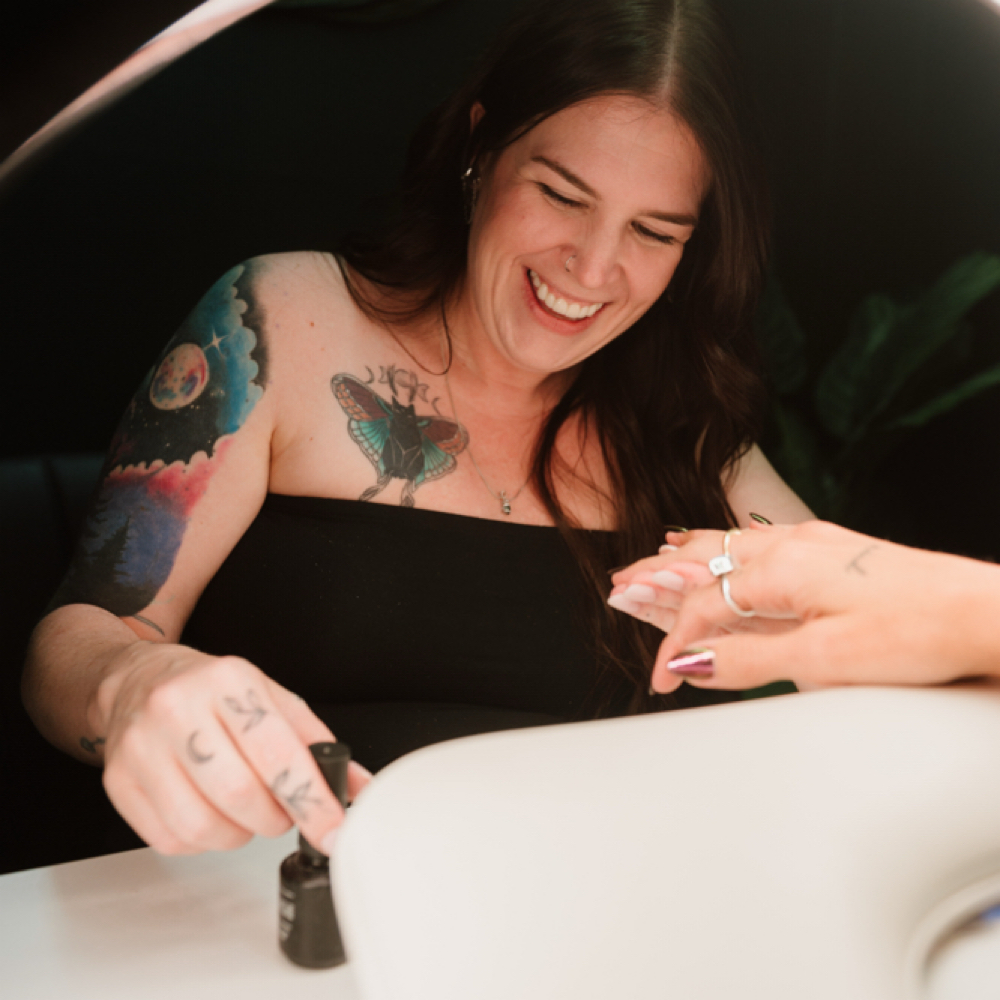 Alexandra Cavin-Reed at Fibers Salon in Adrian, MI