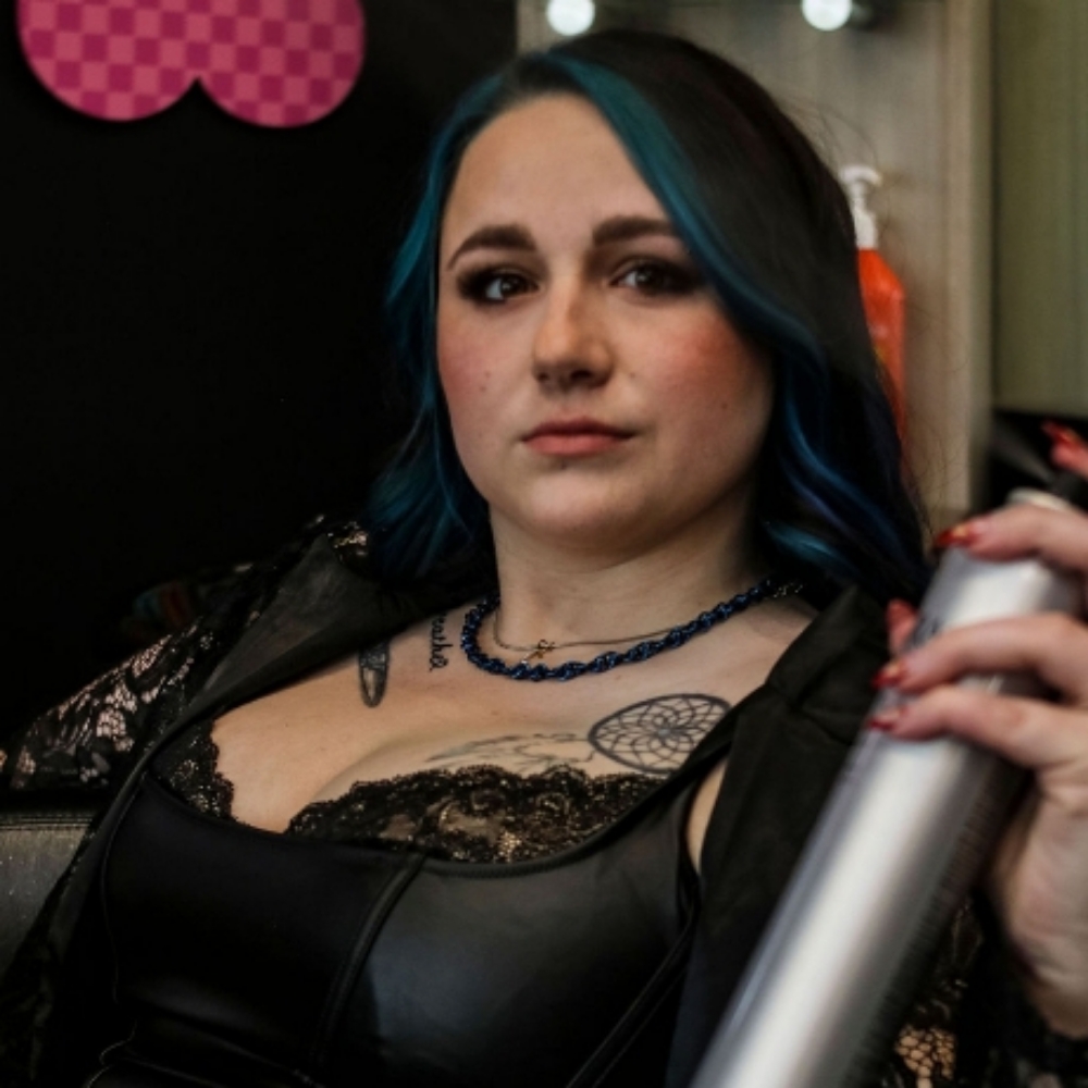Baela Mcintire at Sinister Strands in Grove city, OH