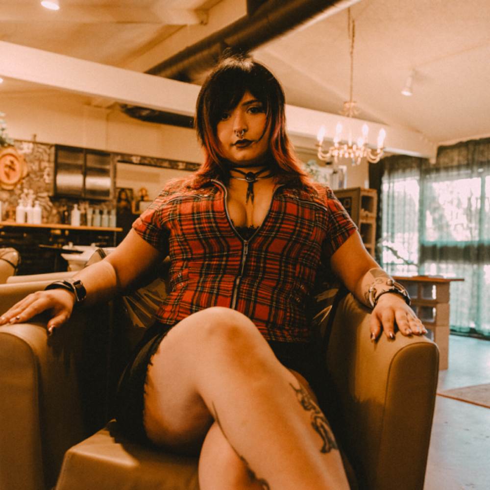 mj lopez at PLAYHAUS SALON in phoenix, AZ